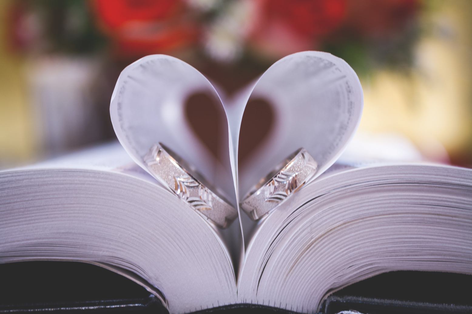 Wedding Rings on a Book